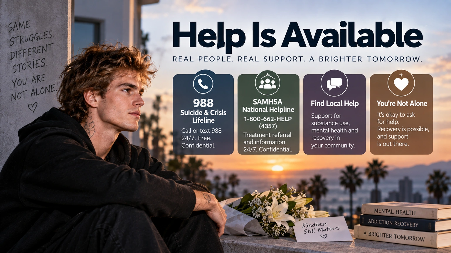 Timeline of Presley Gerber's public comments about depression, addiction recovery and mental health advocacy from 2023 to 2026