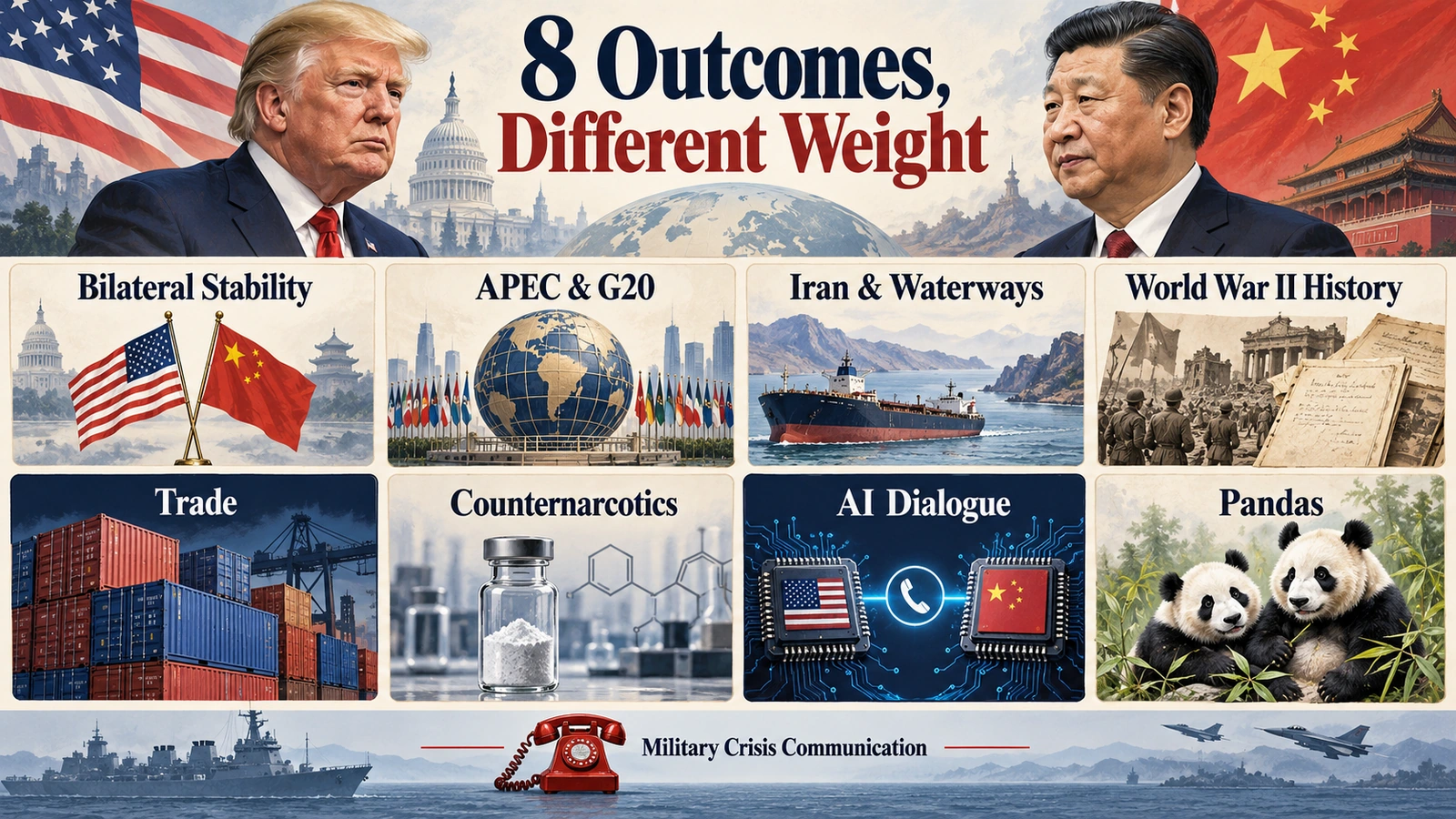 Infographic summarizing eight areas highlighted in China’s post-summit U.S.-China readout