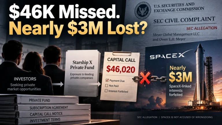 How Did a Missed $46,020 Capital Call Allegedly Cost a Fund Its Nearly $3 Million SpaceX Investment?