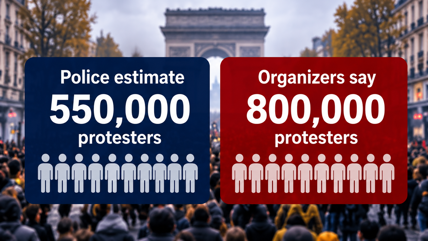 Coalition diagram connecting student demands for school resources, union demands for wages and pensions, and Yellow Vest concerns about living costs