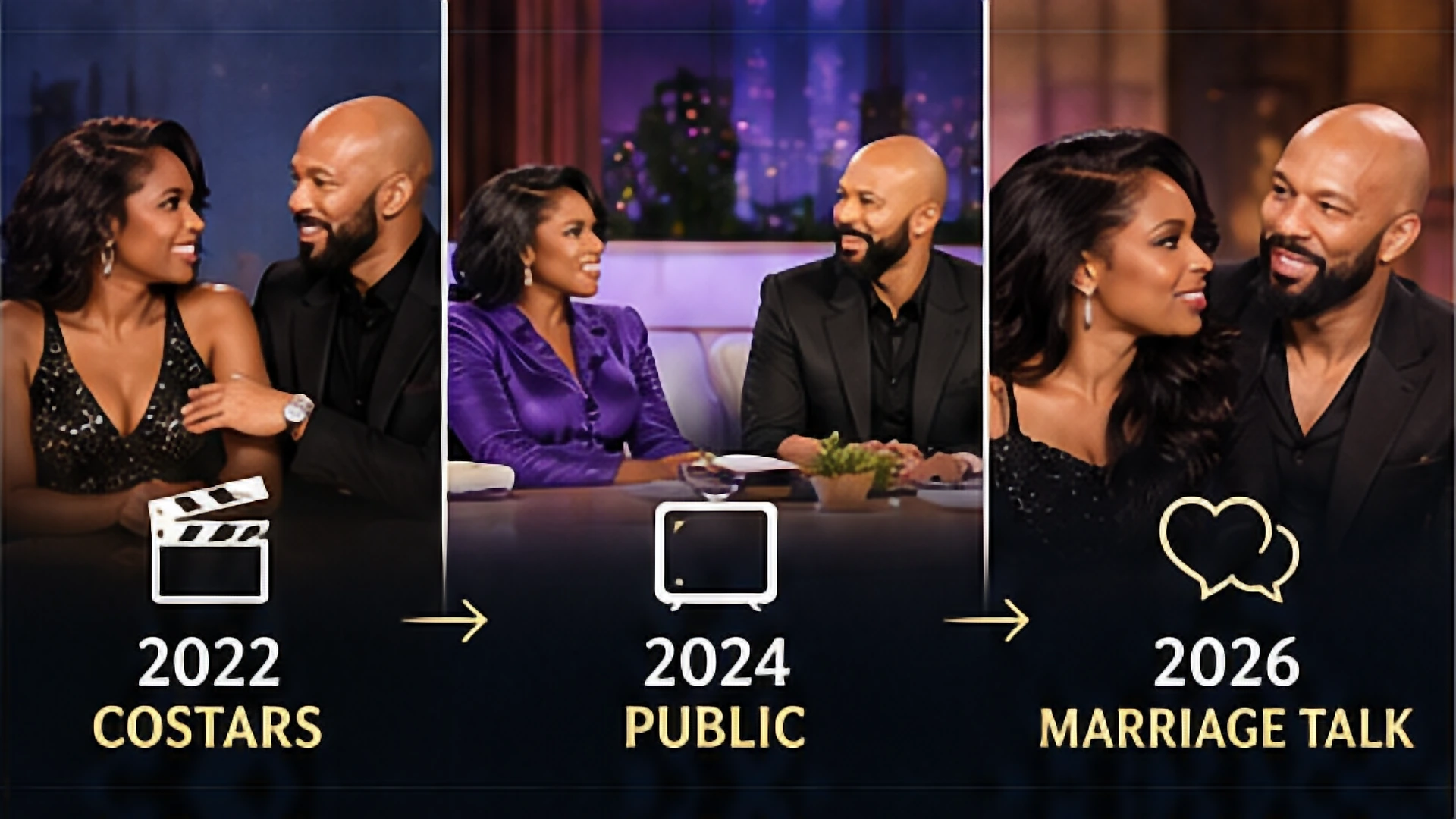 Relationship timeline tracing Jennifer Hudson and Common from working together on Breathe in 2022 to publicly confirming their romance in 2024 and discussing marriage in 2026