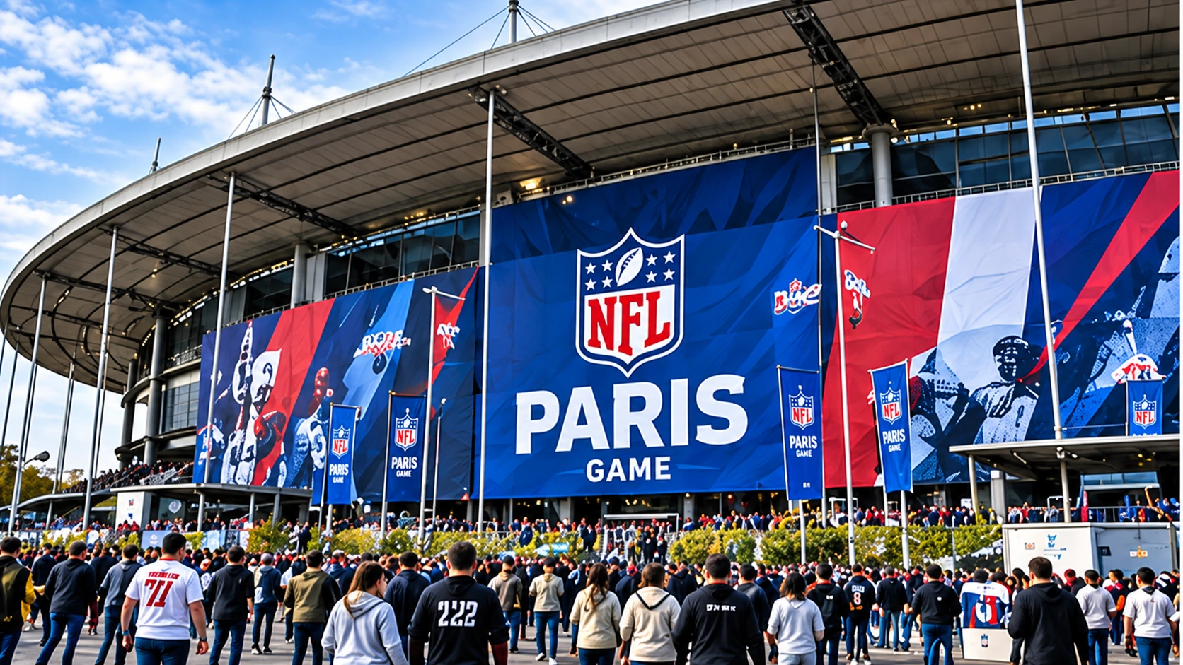 World map infographic showing the NFL's nine scheduled international games across seven countries and four continents in 2026